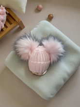 Double Pom Pom Baby Hat.